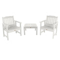 White Highwood Lehigh Garden Chairs with Square Side Table U3473