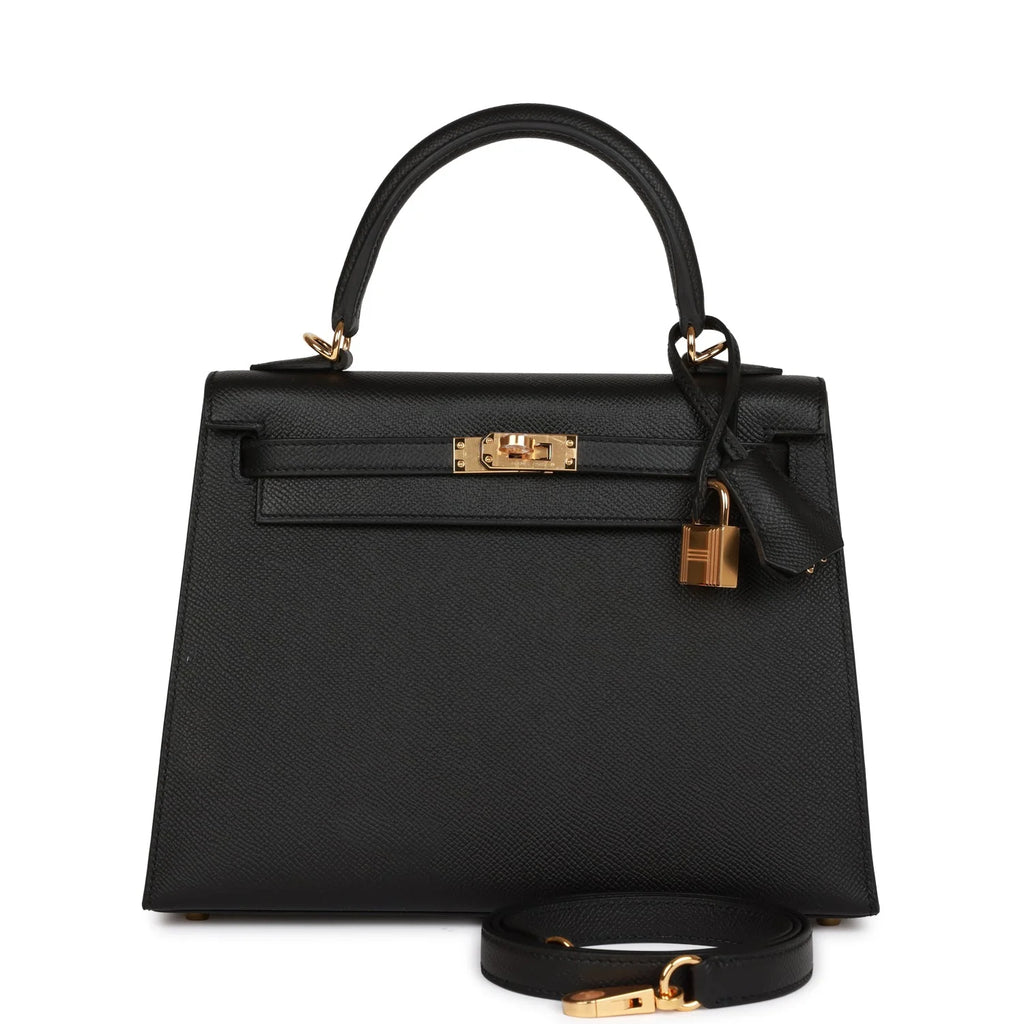 Black Leather Handbag Q487