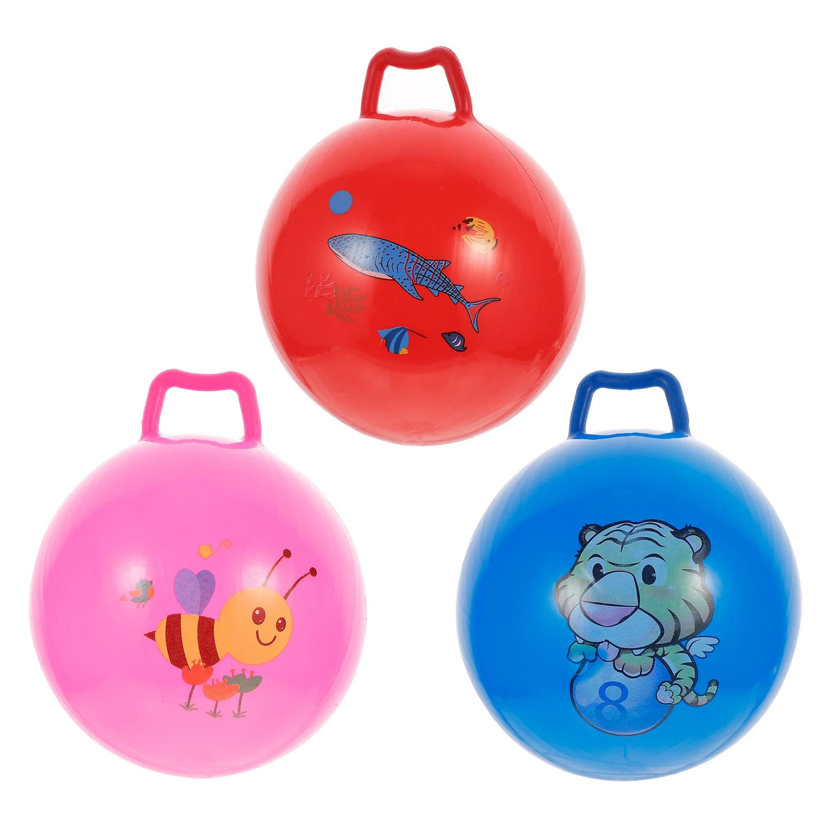 3Pcs Inflatable Hopper Balls with Handle D8500