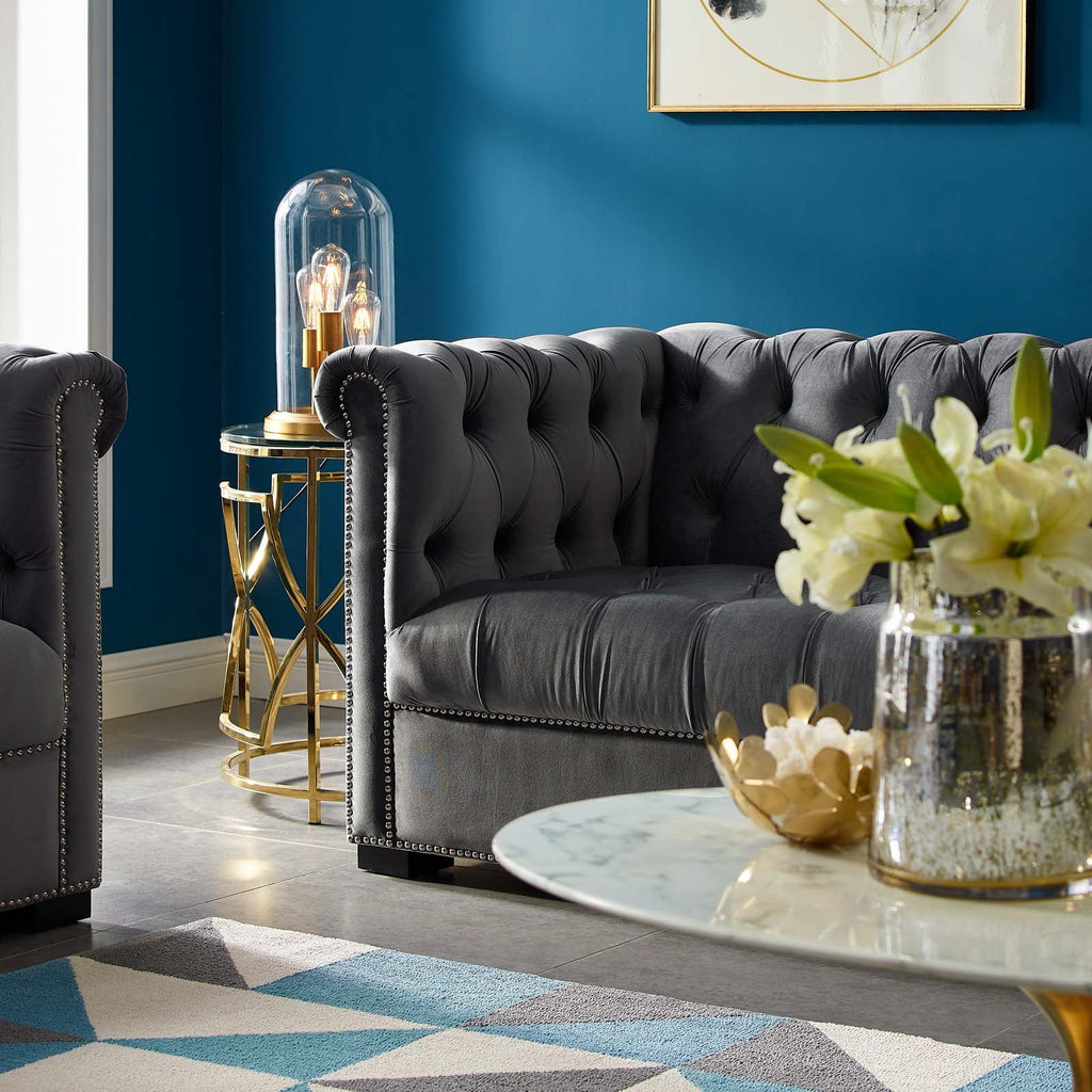 Gray Velvet Sofa S93971