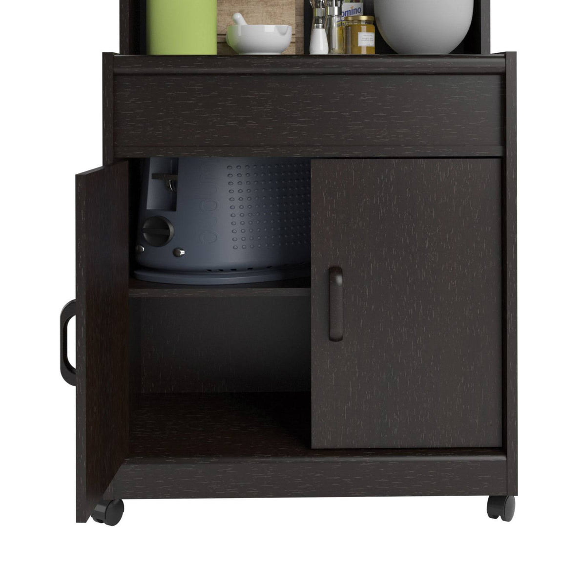 Microwave Cart with Shelf Espresso O73910