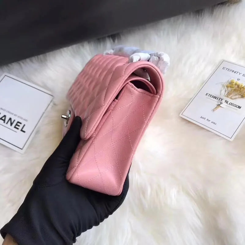 Pink Lambskin Leather Flap Bag P229521