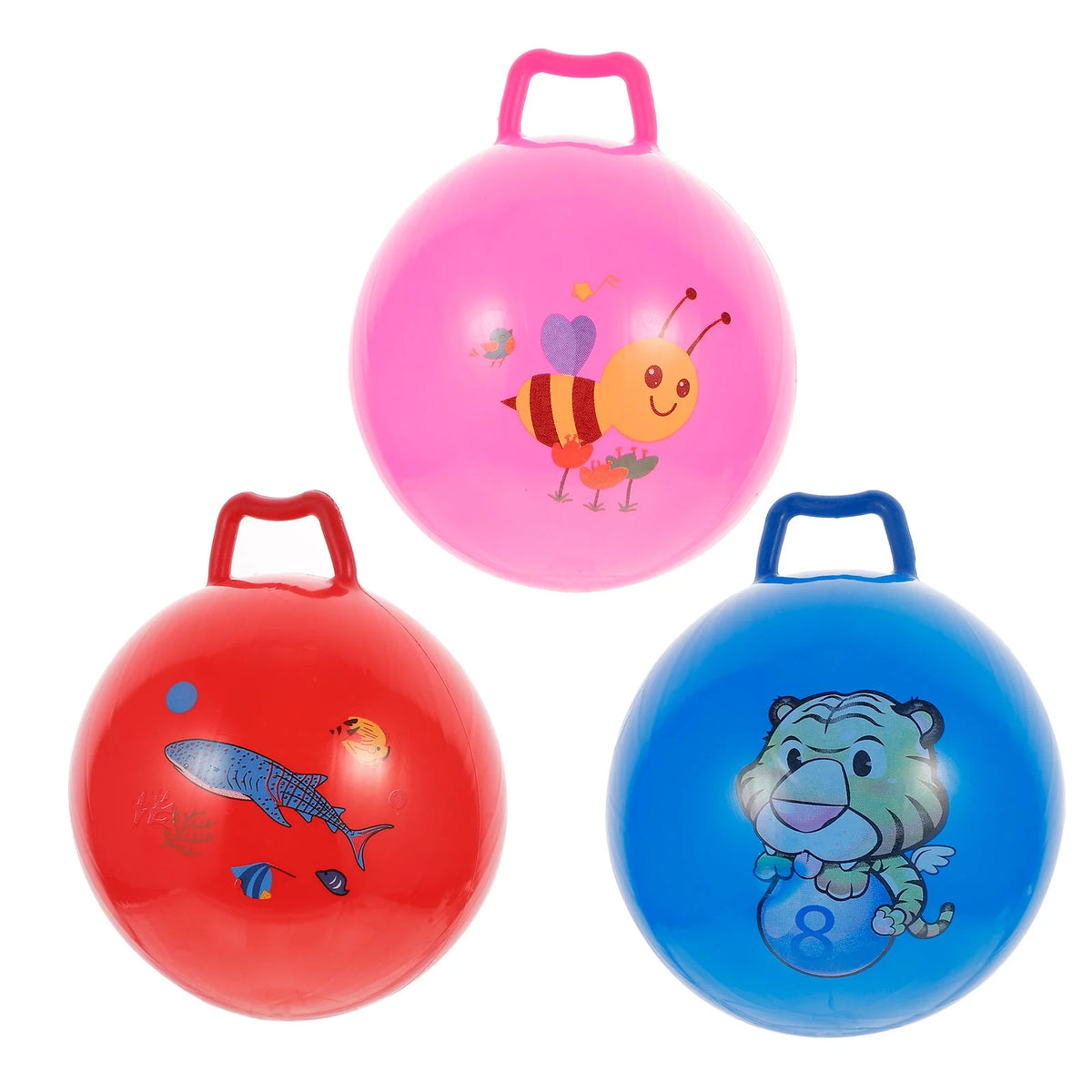 3Pcs Inflatable Hopper Balls with Handle D8500