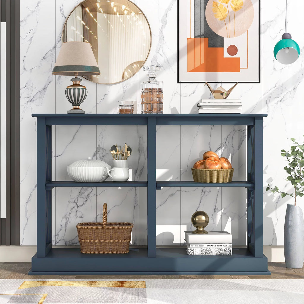 Navy Blue 3-Tier Console Table G916893