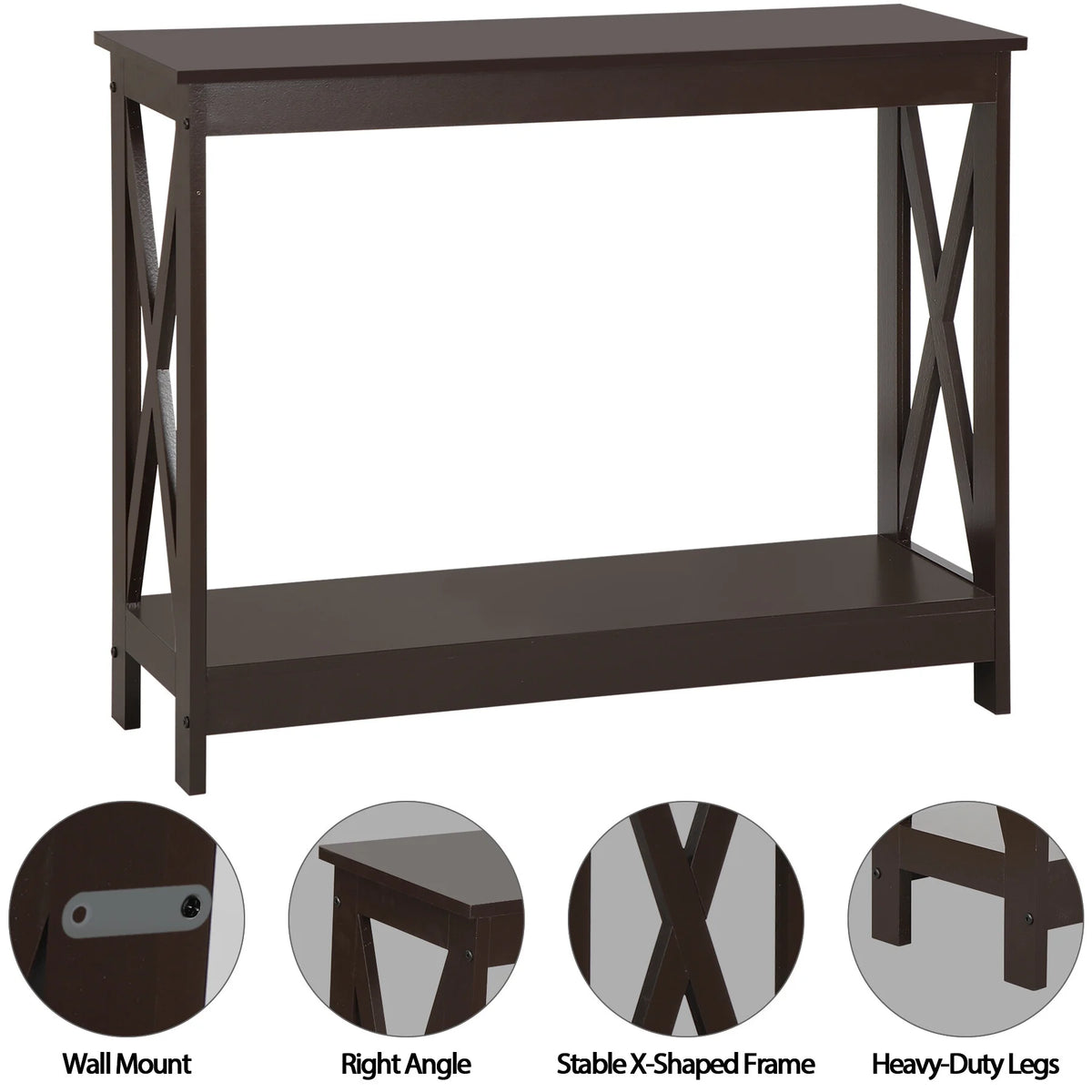 Brown 2 Tier MDF Console Table P2160