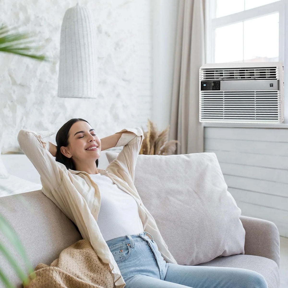 8,000 BTU 3-Speed Window Air Conditioner with Mesh Filter, White H769