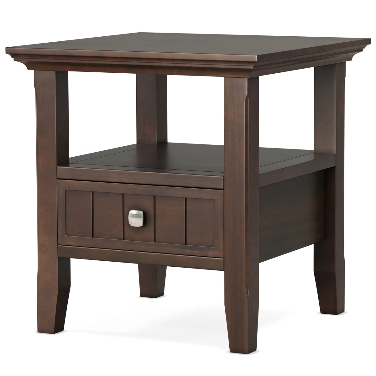 Solid Wood 19 inch Square End Table with Drawer E8920