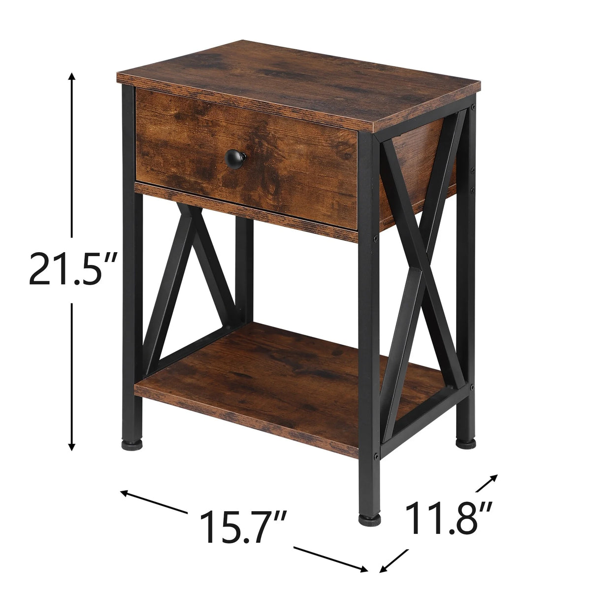 Brown Metal Frame End Table G438353
