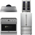 36 Electric Range, Range Hood, Refrigerator and Wine Cooler Z74361