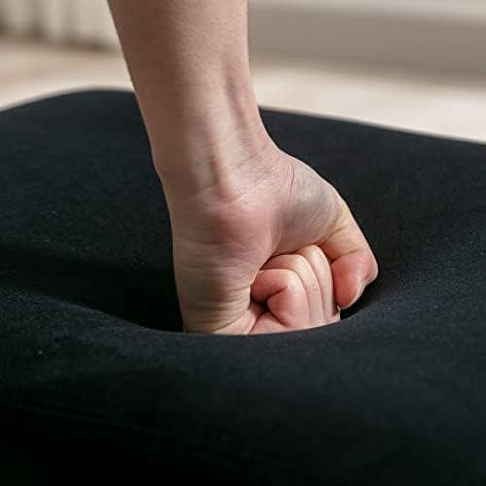 Black Velvet Upholstered Accent Chair with Ottoman L1099