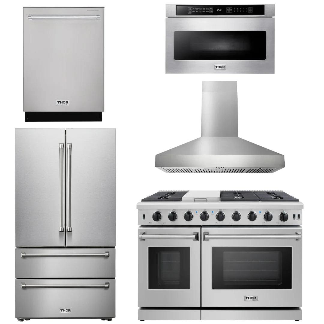 48 Gas Range, Range Hood, Dishwasher, Refrigerator, Microwave B871694