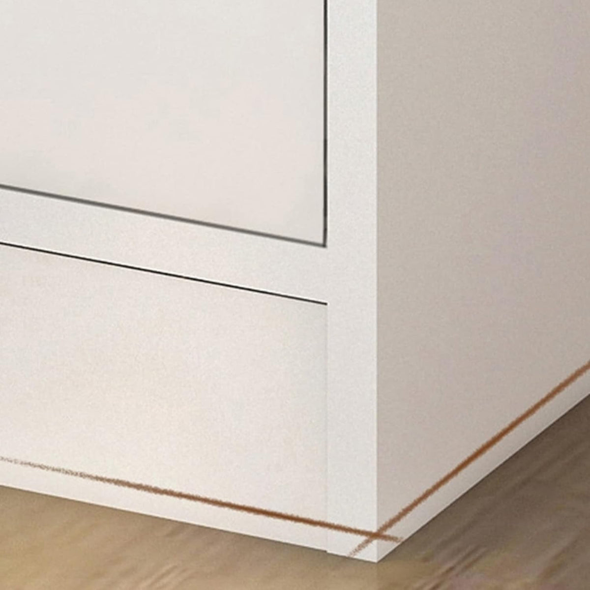 White 3 Drawer Wooden Nightstand W80803