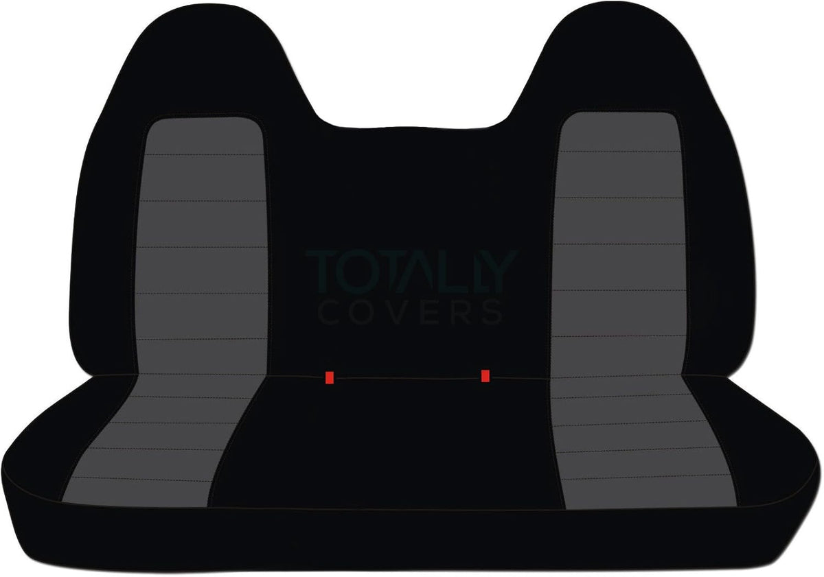 Black & Gray Two-Tone Truck Seat Covers for Front Solid Bench A616895
