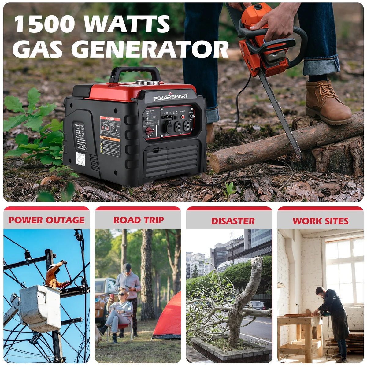 1500 Watt Gas Inverter Generator D889165