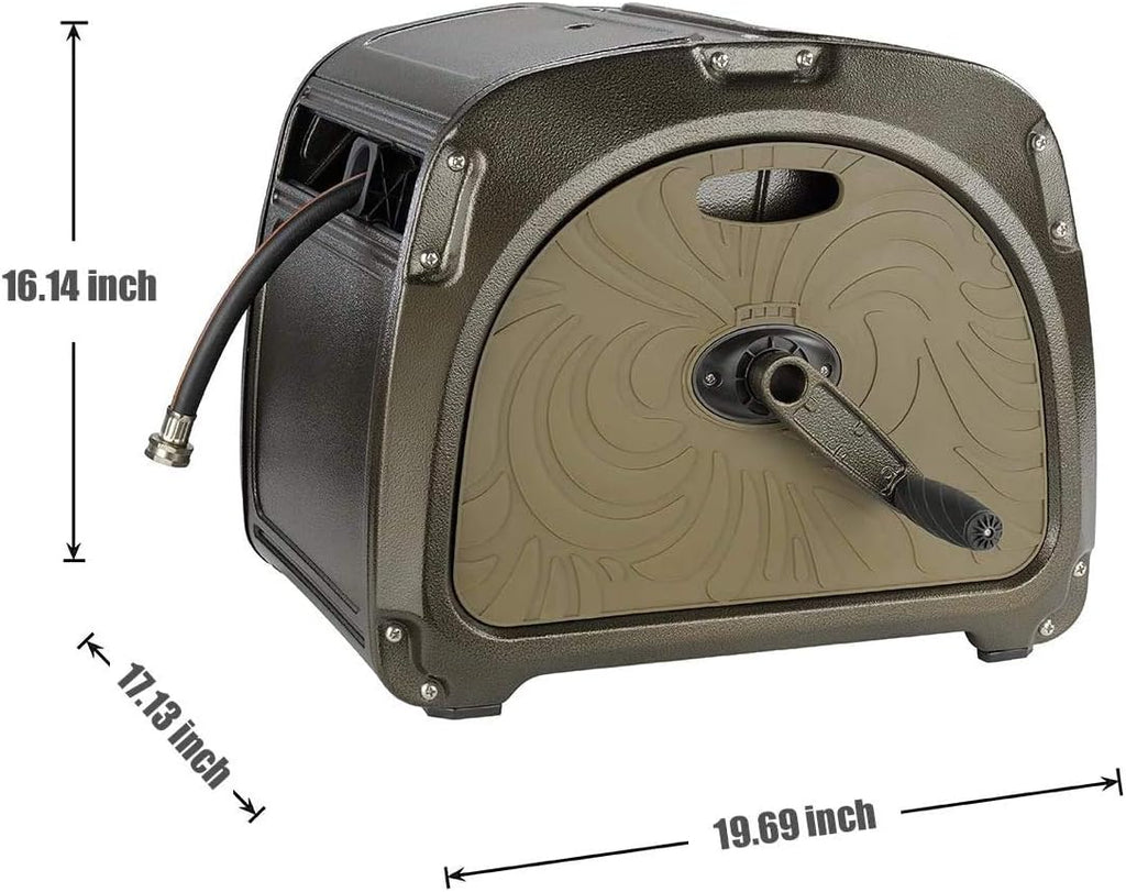 Metal Hose Reel Box with Crank Handle, 150ft Capacity I730364