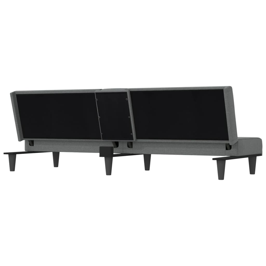 Dark Gray Fabric Sofa Bed with Cup Holders R335351