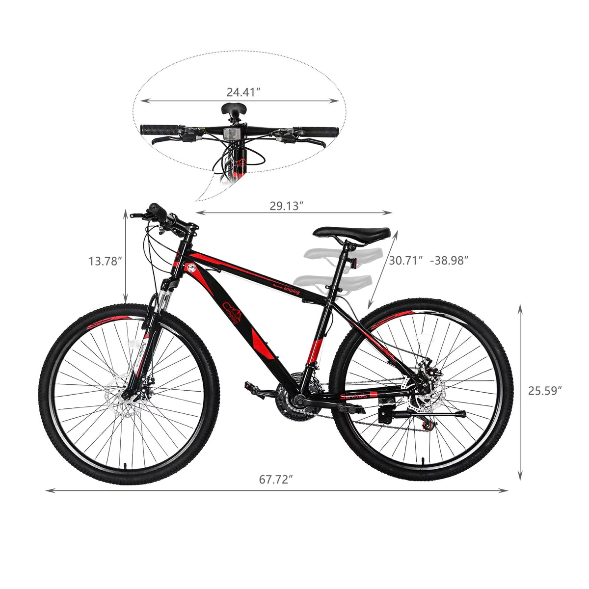 21 Speeds 26-inch Wheels Disc Brakes Mountain Bike B4322