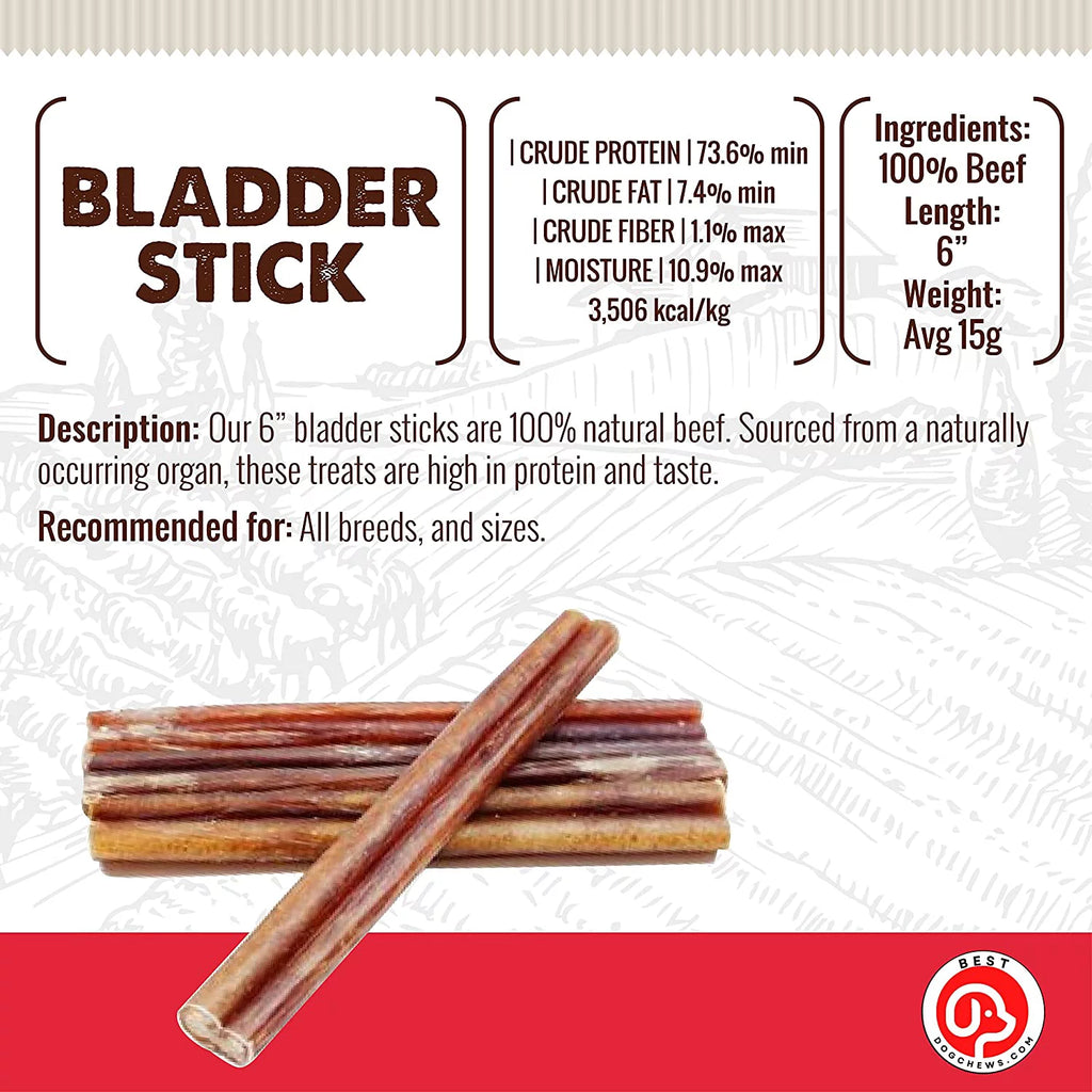 Beef Bladder Sticks Dog Chews 12 Count Y189