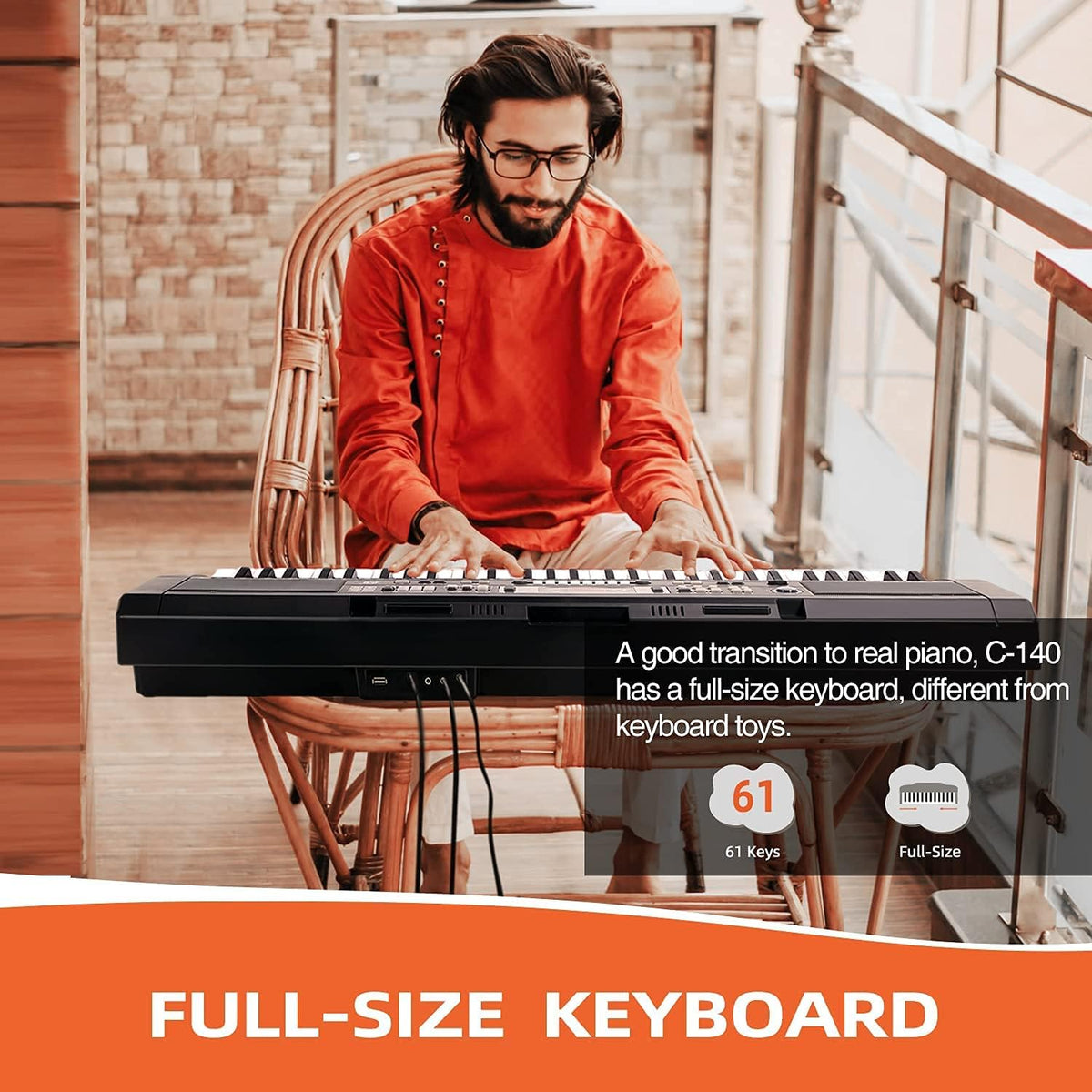 61 Key Electric Keyboard with Microphone and Power Supply F2801