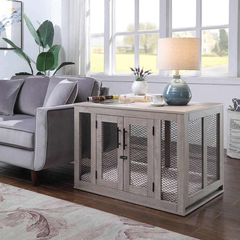Dog Crate with Cushion and Tray T79519