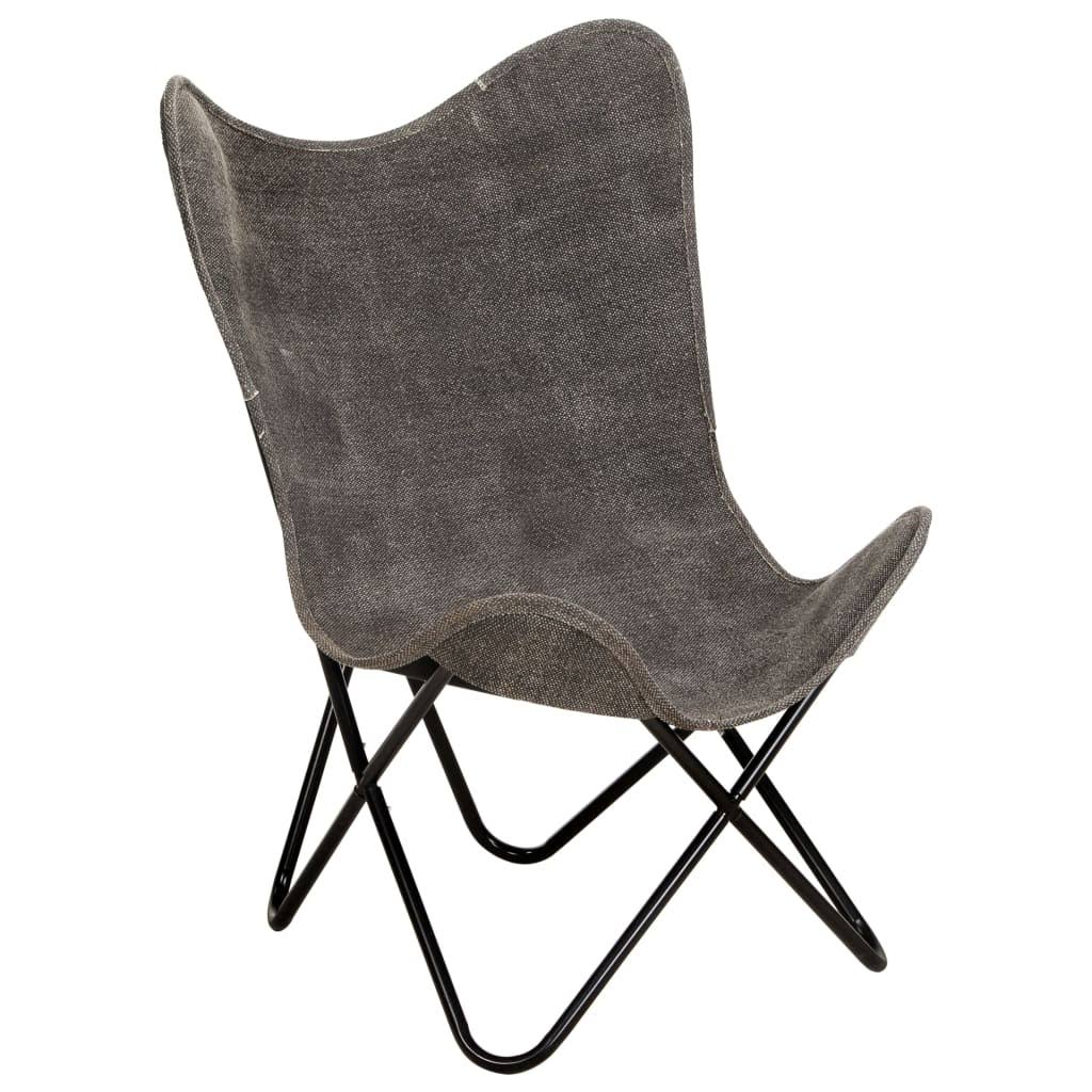 Anthracite Canvas Butterfly Chair U624373