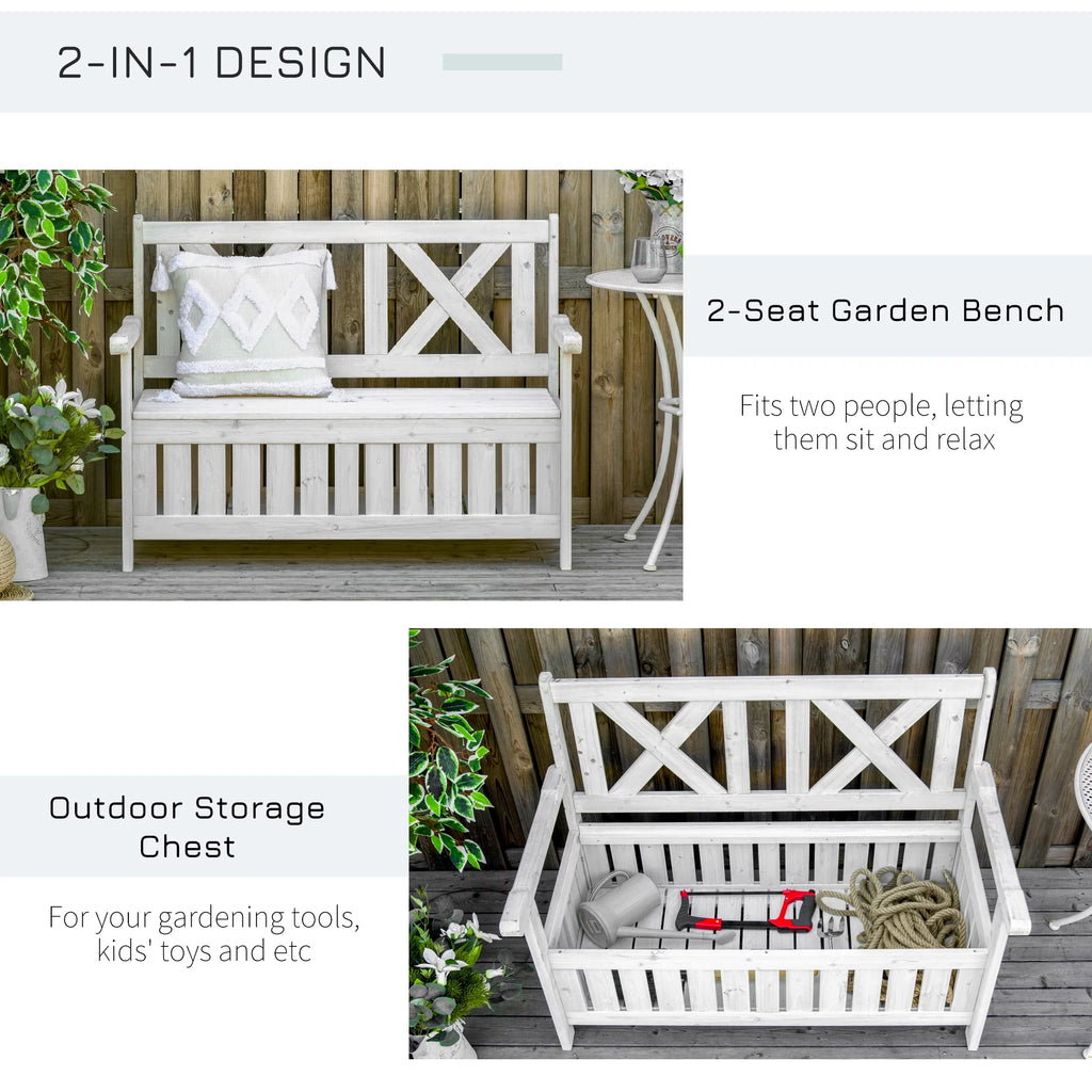 White Wooden Storage Bench K47976