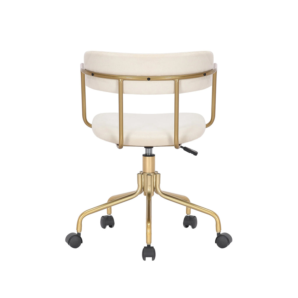 Velvet Office Chair with Gold Chrome Frame and Legs N904151
