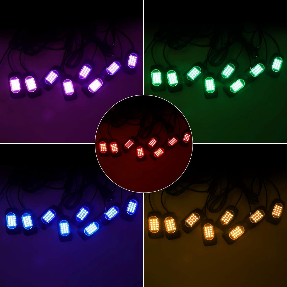 12 Pods RGB LED Rock Lights with Remote Control K26056
