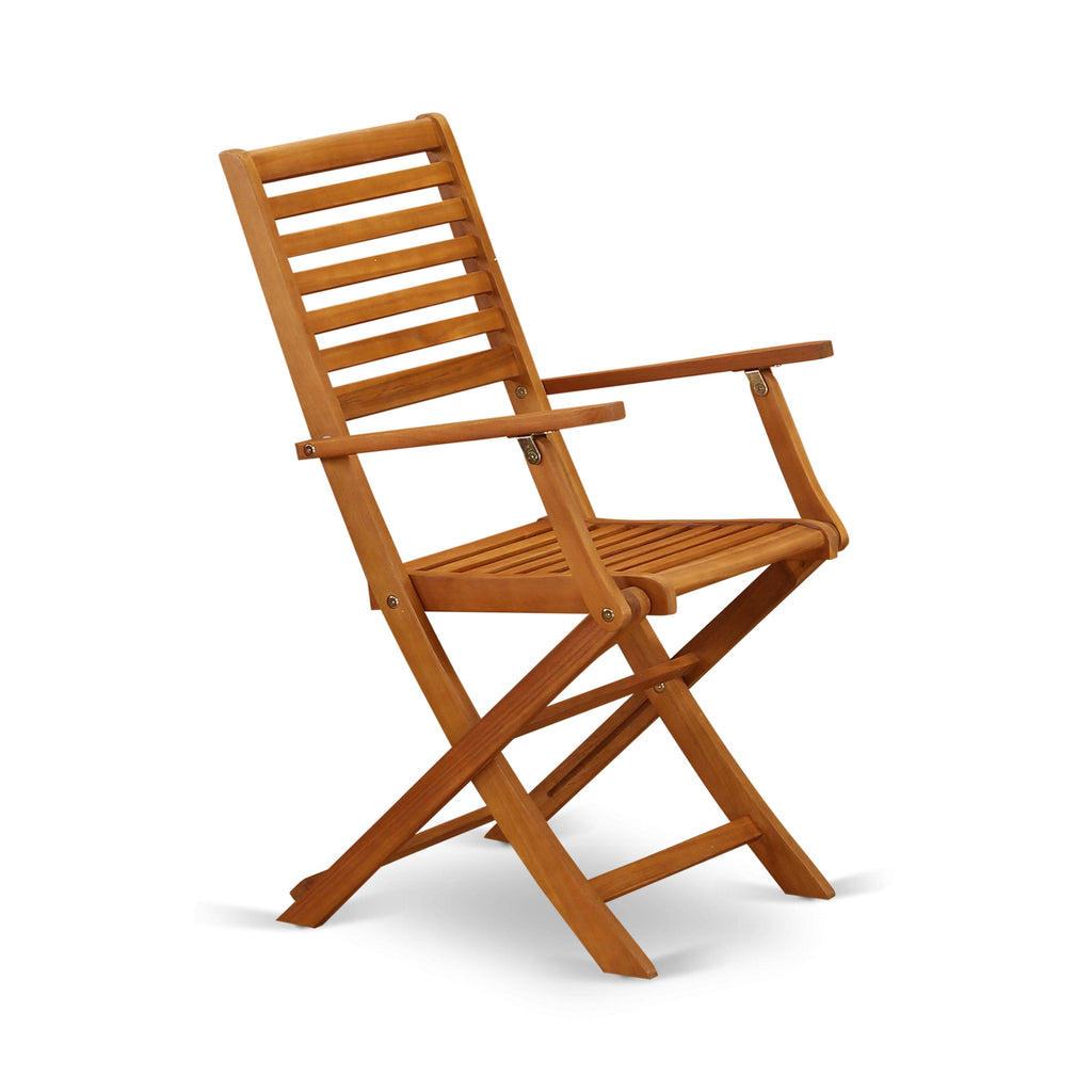 Set of Two Solid Acacia Wood Folding Chair with Arm Rest F485