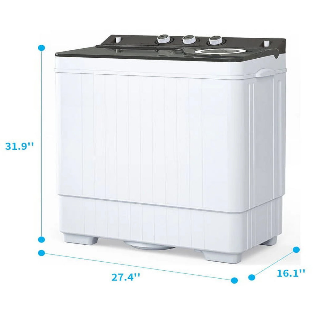 Semi-automatic Twin Tub Washing Machine, 26Lbs, White & Grey U9791
