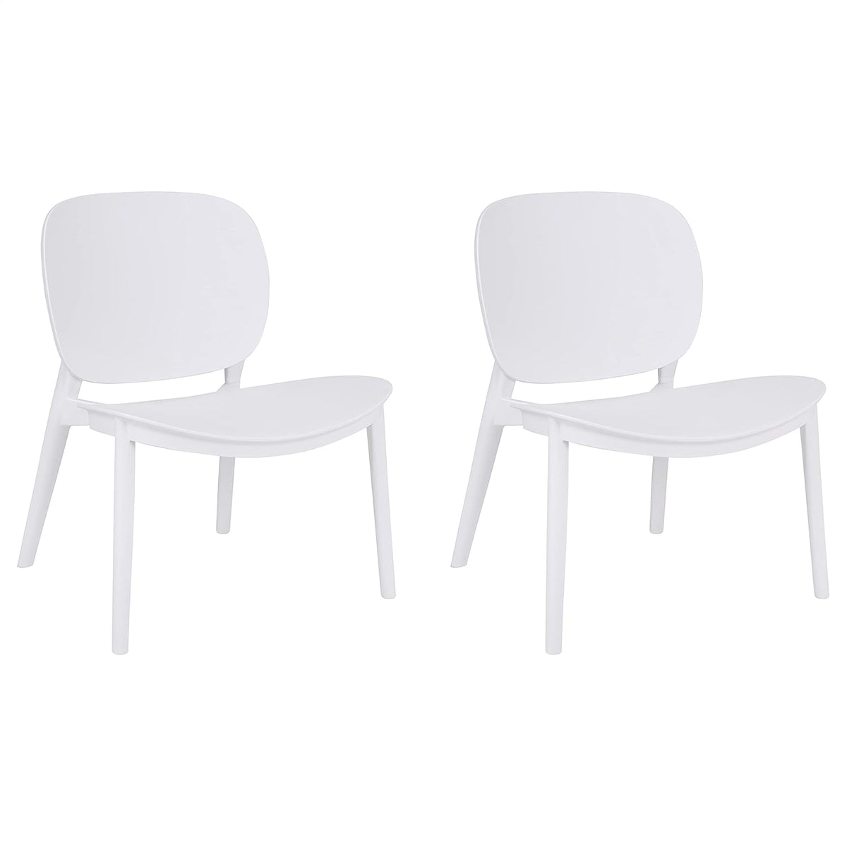 White Armless PP Dining Side Chair Set of 2 Y162596