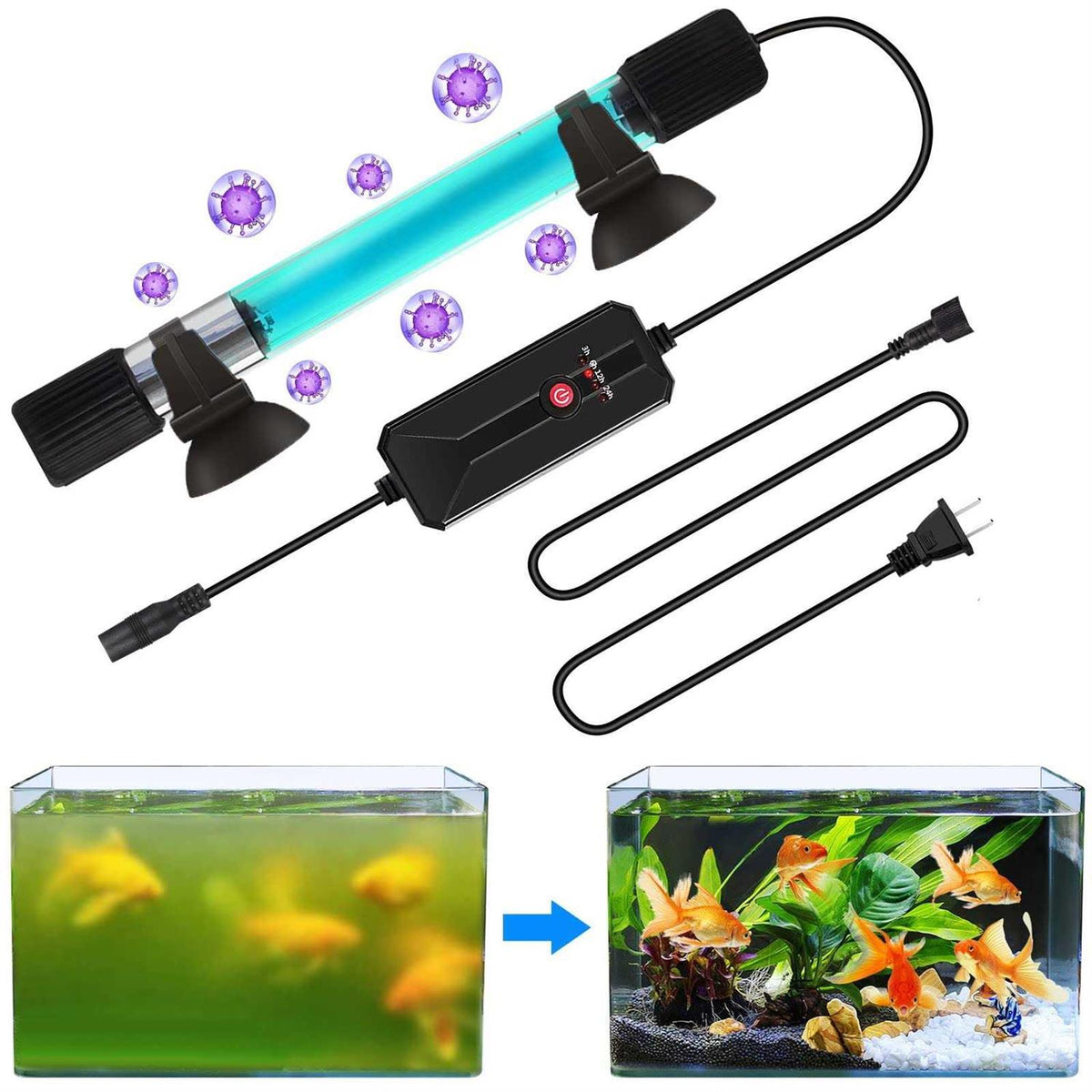 11 W UV Sterilizer Aquarium Submersible Lamp with Timer W231185