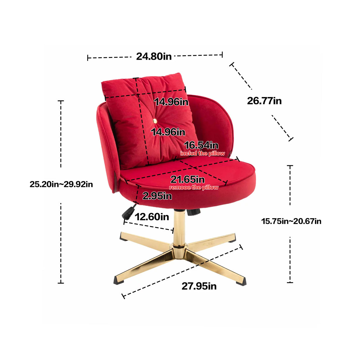 Red Adjustable Swivel Desk Chair R591