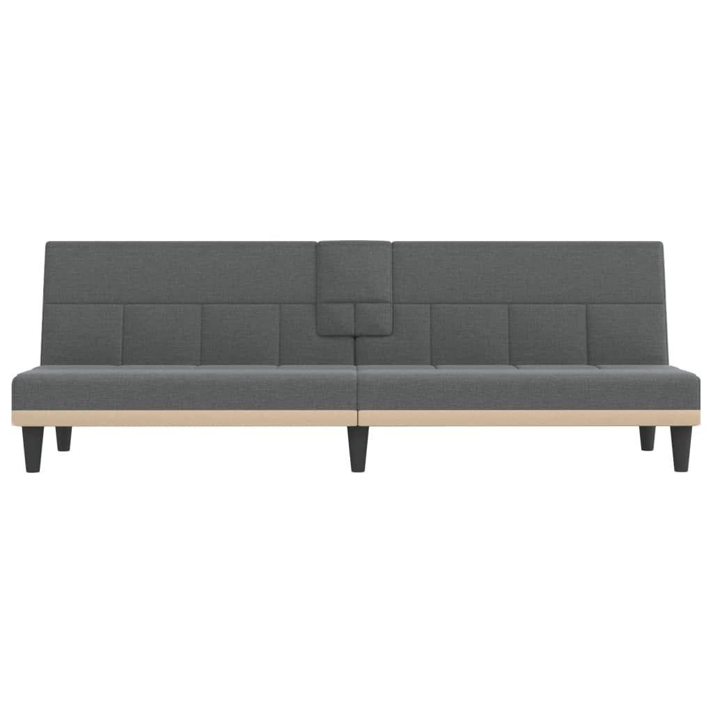 Dark Gray Fabric Sofa Bed with Cup Holders R335351