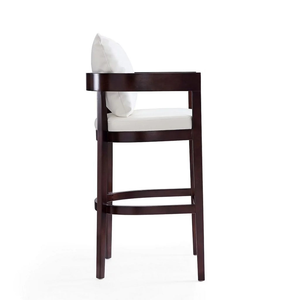 Ivory and Dark Walnut Beech Wood Barstool R67457