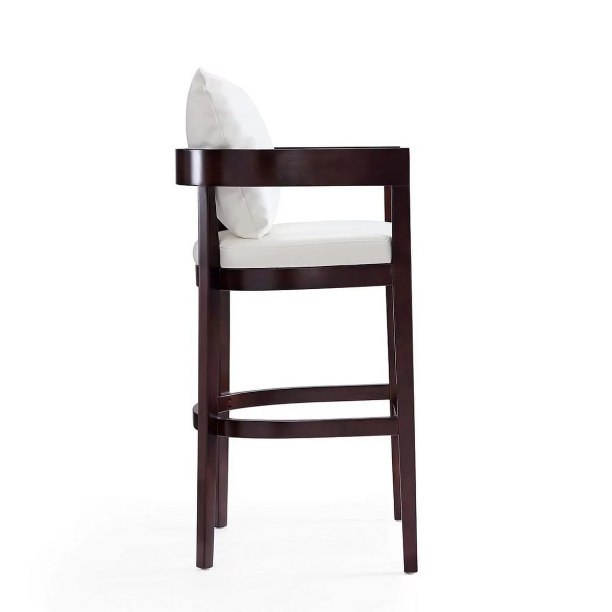 Ivory and Dark Walnut Beech Wood Barstool R67457