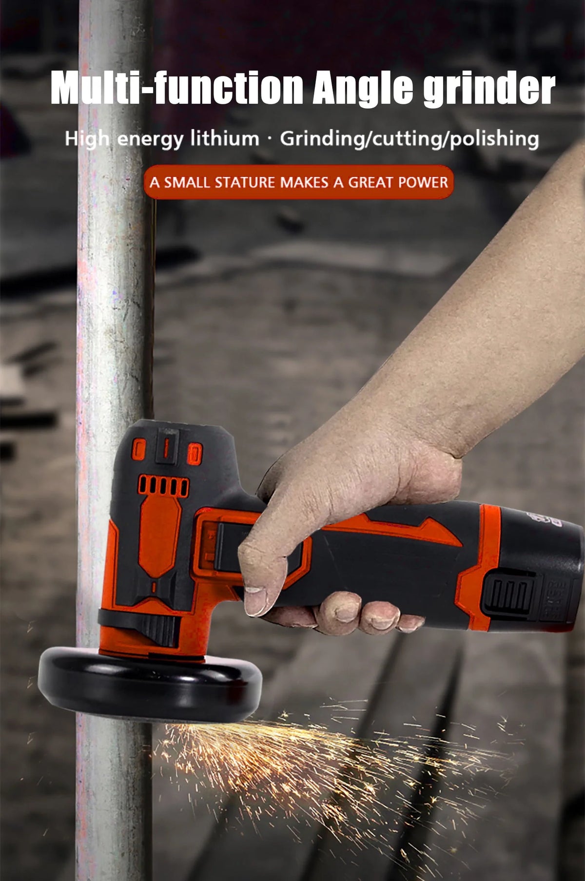 12V Cordless Angle Grinder Kit 3 Inch 19500 rpm with 2 1300mAh Lithium-Ion Battery T54658