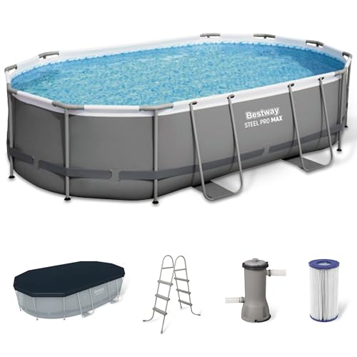 16' x 10' x 42" Rectangular Metal Frame Above Ground Swimming Pool Set with Filter Pump C1850