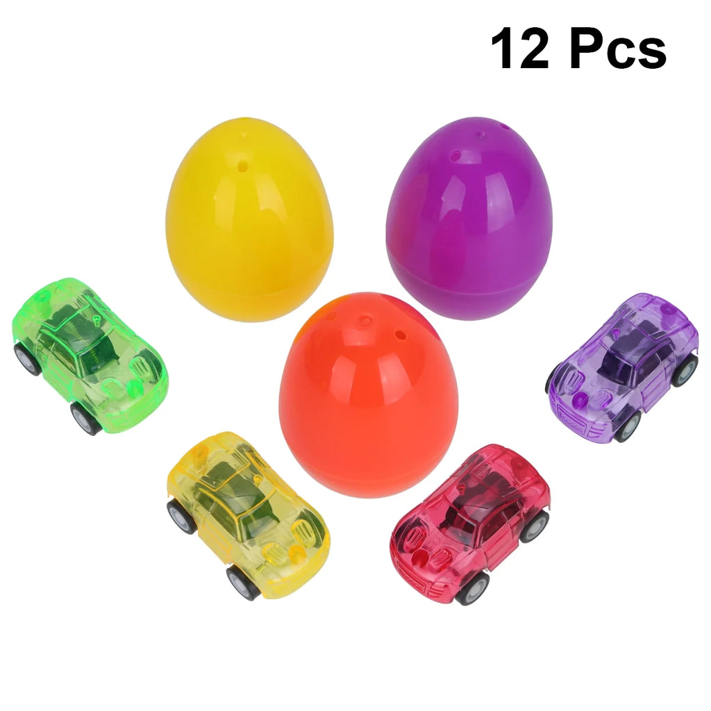 12 Set Easter Surprise Egg and Car Toy for Children Toddlers O54948