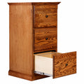 Three Drawer File Cabinet with Black Knobs Auburn Alder A278234