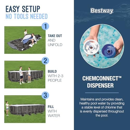 16' x 10' x 42" Rectangular Metal Frame Above Ground Swimming Pool Set with Filter Pump C1850