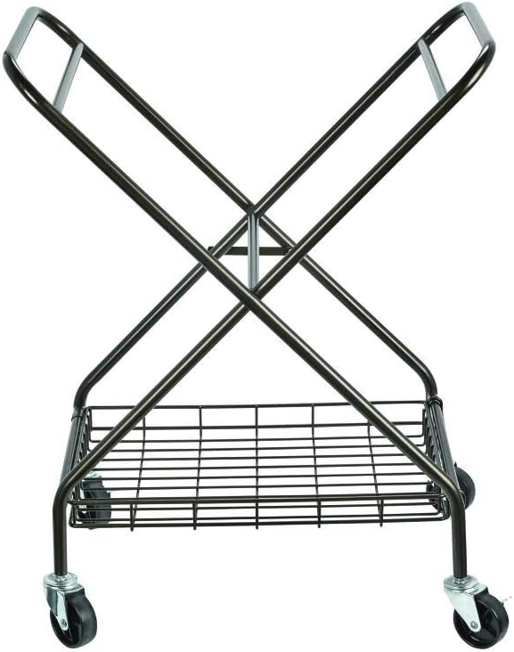 Collapsible Metal Laundry Cart with Removable Basket & Canvas Bag, Antique Black V883