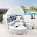 Light Gray White Outdoor Patio Daybed J82271