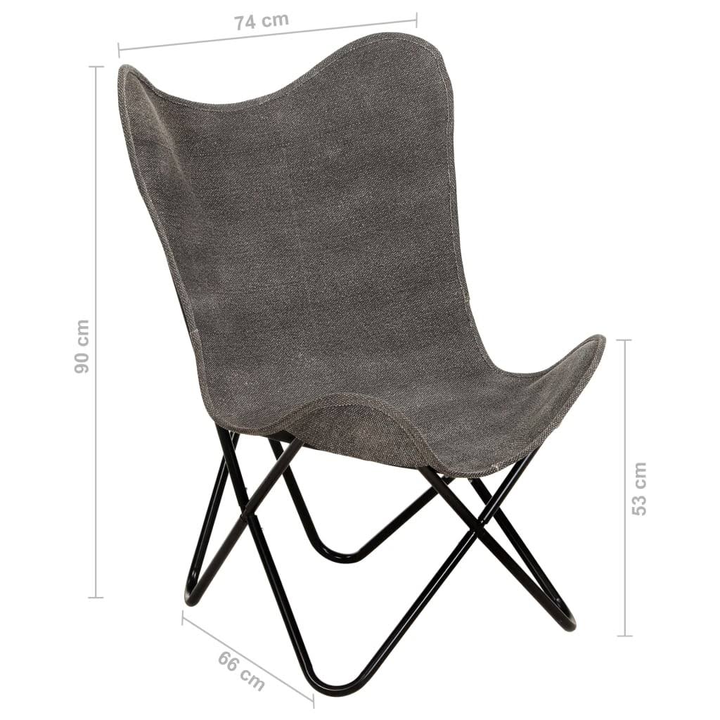Anthracite Canvas Butterfly Chair U624373