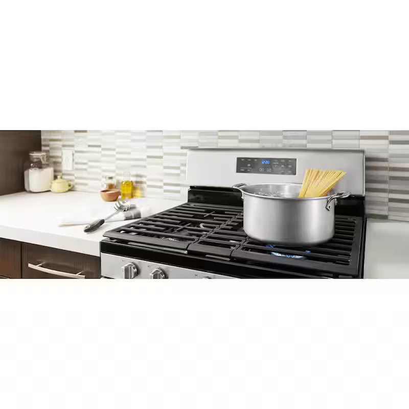 5.0 cu. ft. Gas Range with Self Cleaning and Center Oval Burner in Stainless Steel T7039