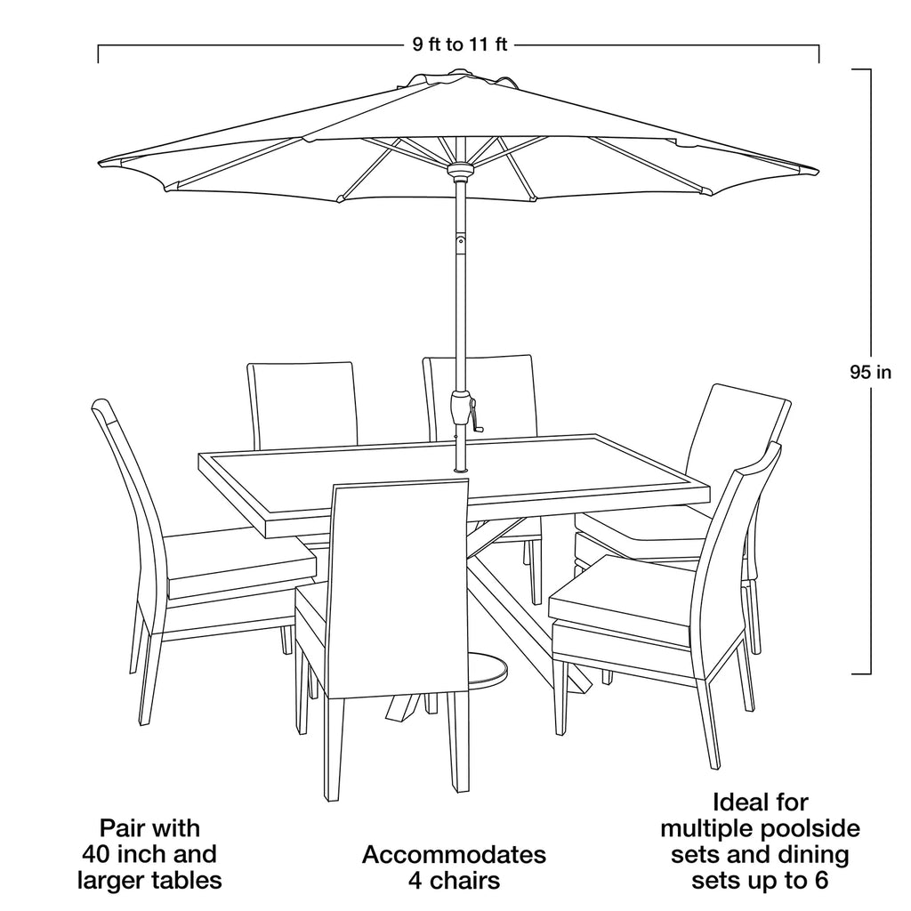 9' Cream Fringe Round Crank Patio Umbrella W8379