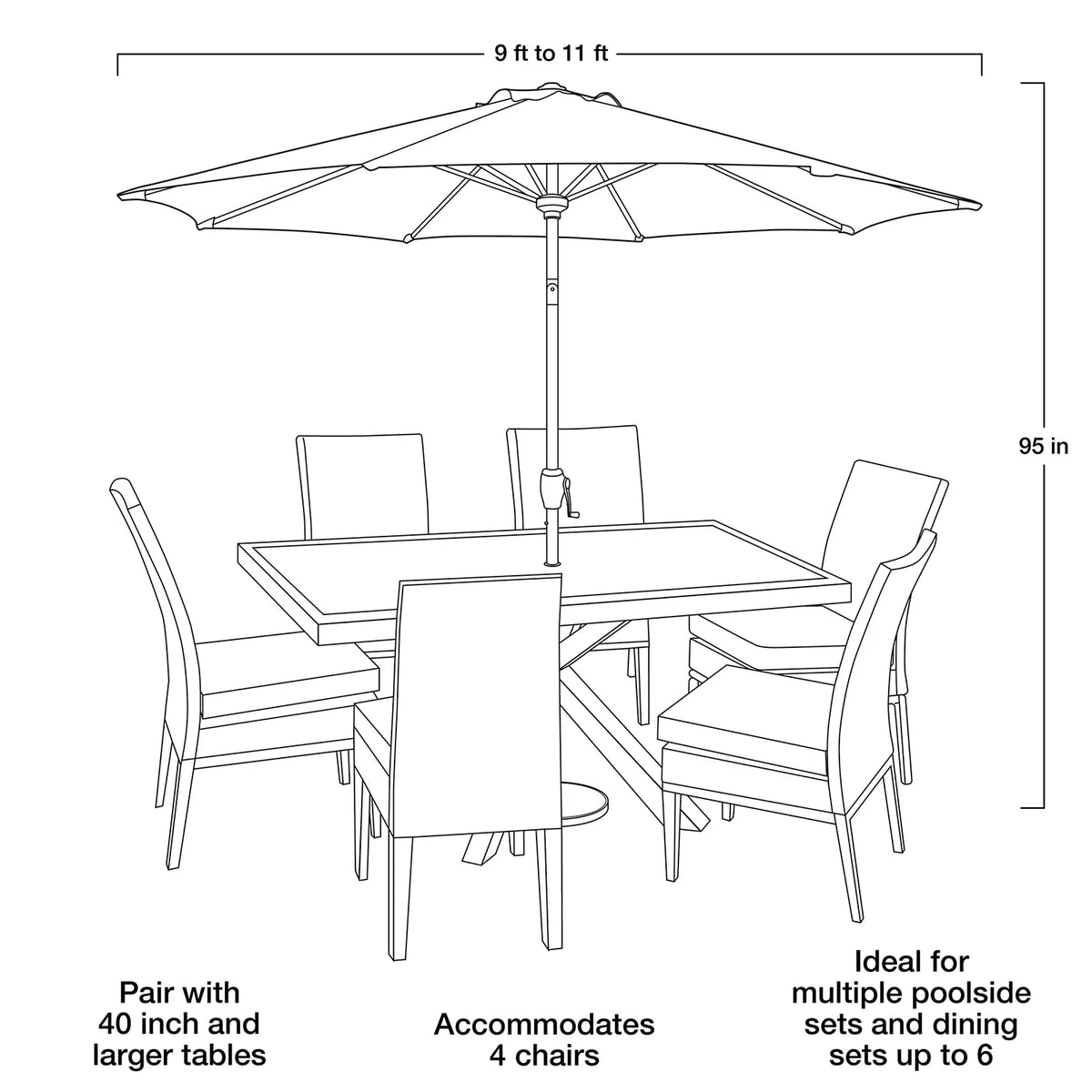 9' Cream Fringe Round Crank Patio Umbrella W8379