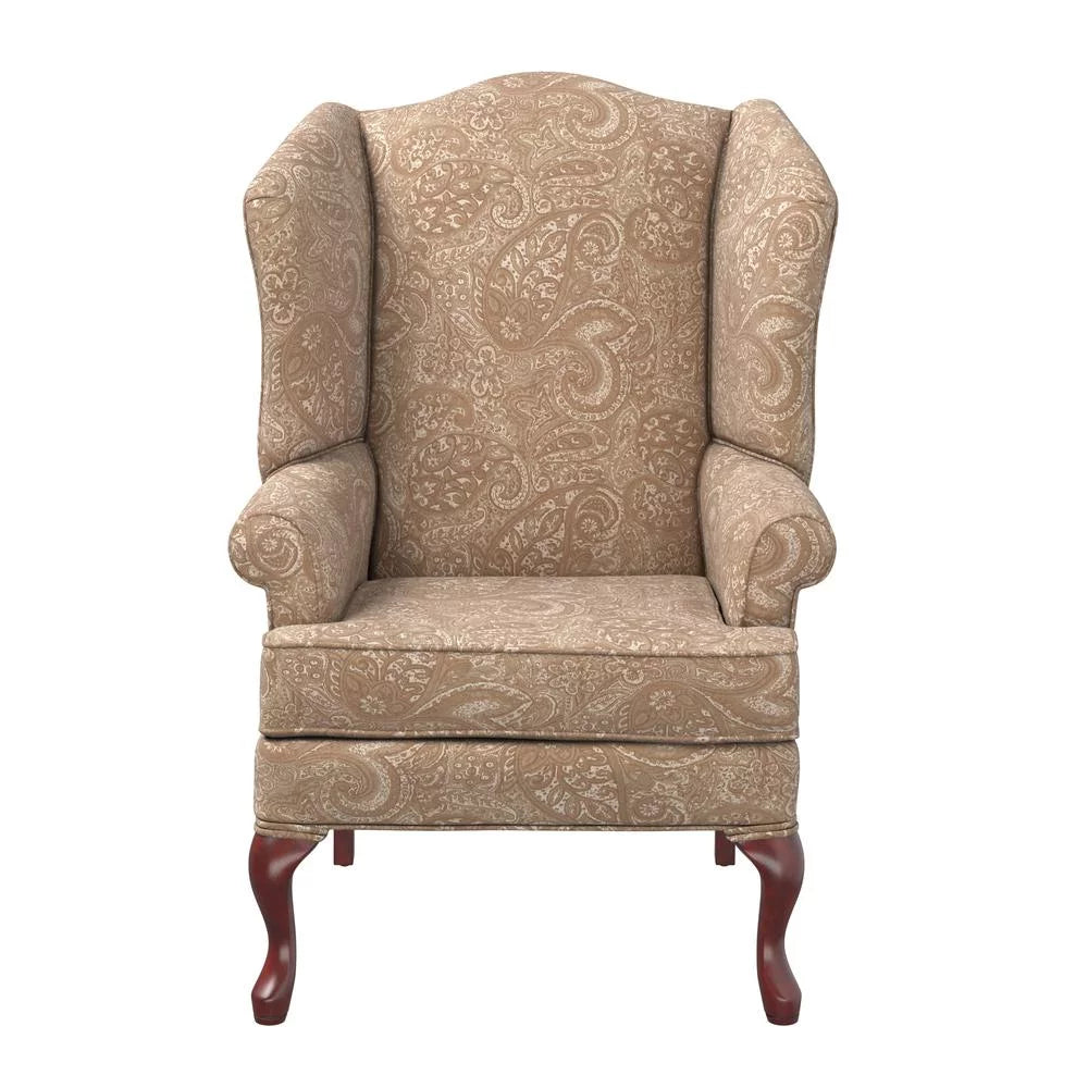 Cream Chenille Wingback Accent Chair H212