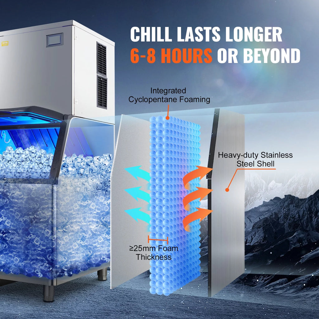 Commercial Ice Maker with 330.7LBS Storage Bin G1337