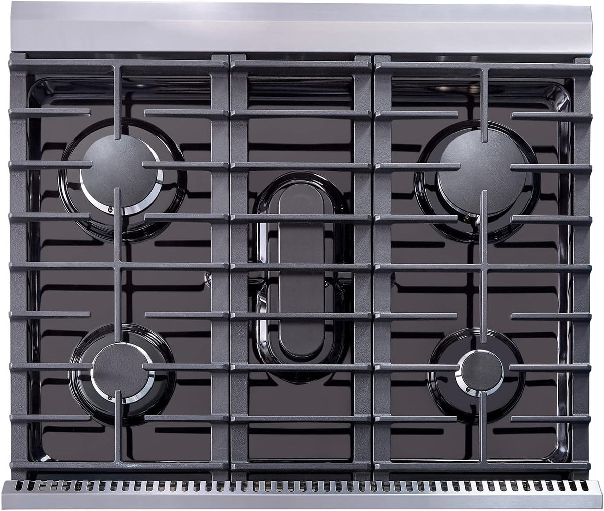 30 Inch Stainless Steel Gas Range with 5 Sealed Burners, 4.5 cu. ft. Oven, Storage Drawer, Cast Iron Grate X50193